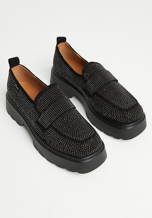Plum - Heidi chunky loafer - black