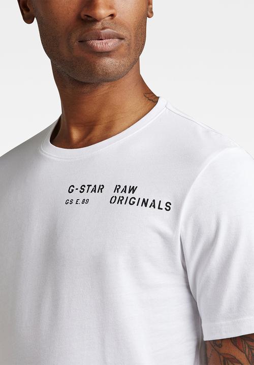 G-STAR - Multi stencil gr slim r t - white