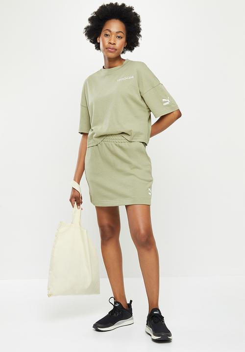 PUMA - Re: collection relaxed tee - pebble gray heather