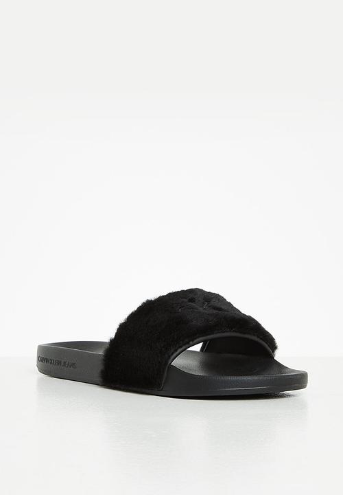 Calvin Klein - Slide fur - black