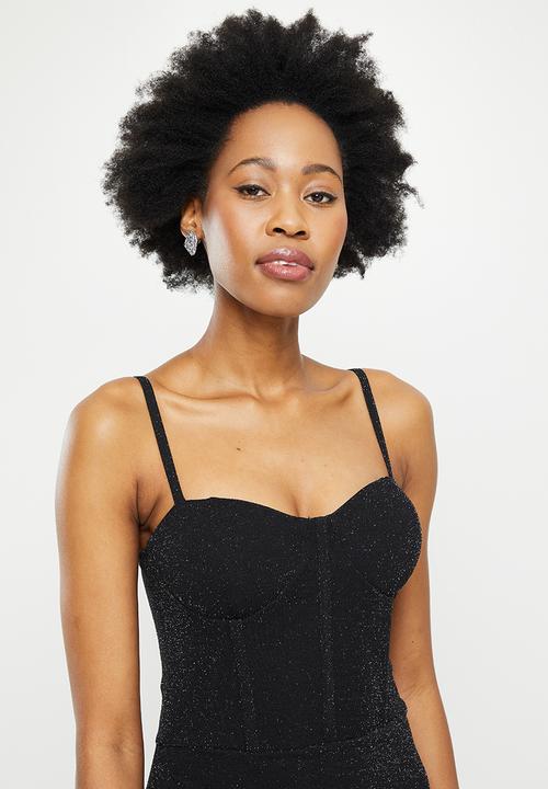 SISSY BOY - Vibe al one: corseted mini dress with wrap front - black