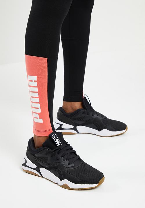 PUMA - Puma power colorblock leggings - puma black / salmon