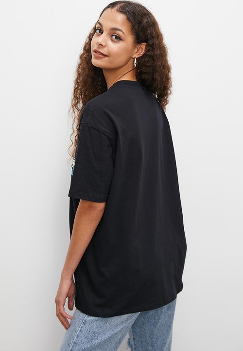 Blake - Graphic oversized tee - black