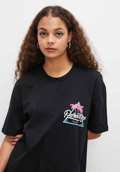 Blake - Graphic oversized tee - black