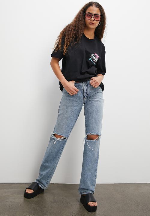 Blake - Graphic oversized tee - black
