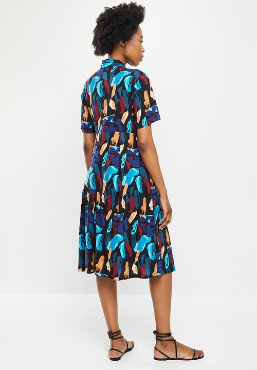 AMANDA LAIRD CHERRY - Kuhlanga dress - black/blue/maroon/clay