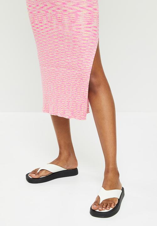 Cotton On - Maternity friendly space dye midi dress - pink cake spacedye