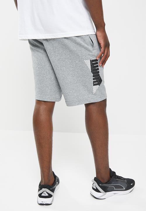 PUMA - Puma power logo shorts 10" tr - medium gray heather