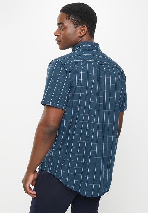 JEEP - Short sleeve yarn dyed check - navy
