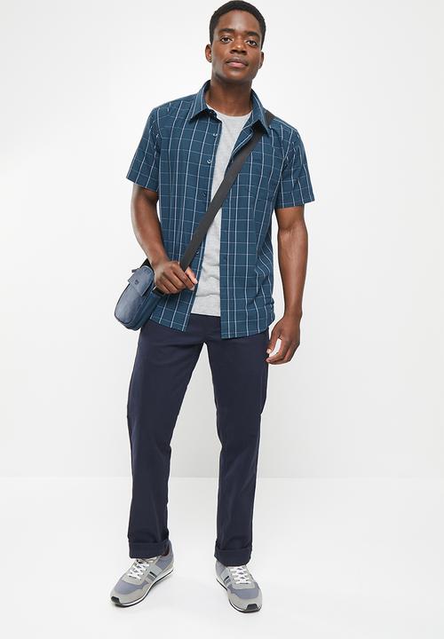 JEEP - Short sleeve yarn dyed check - navy