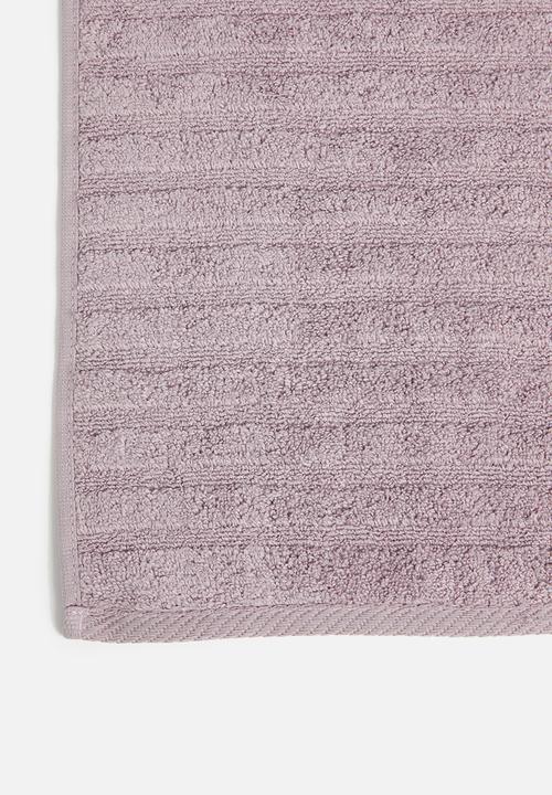 Sixth Floor - Ribbed zero twist woven towel - mauve