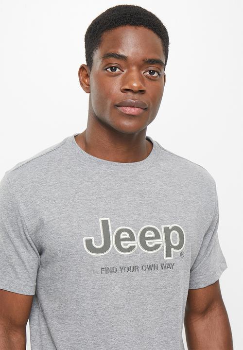 JEEP - Logo applique tee - heather grey melange