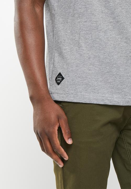 JEEP - Logo applique tee - heather grey melange