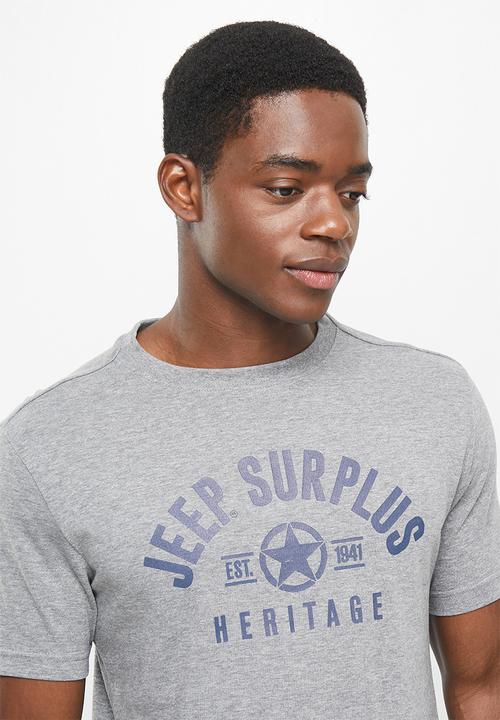 JEEP - Fashion print graphic tee - heather grey melange