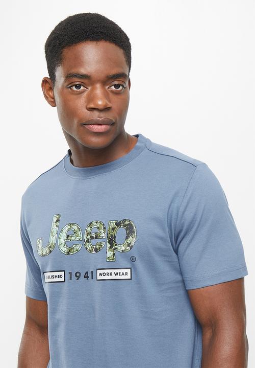 JEEP - Logo strong tee - vintage blue