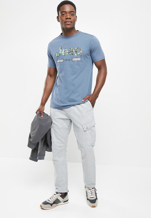 JEEP - Logo strong tee - vintage blue