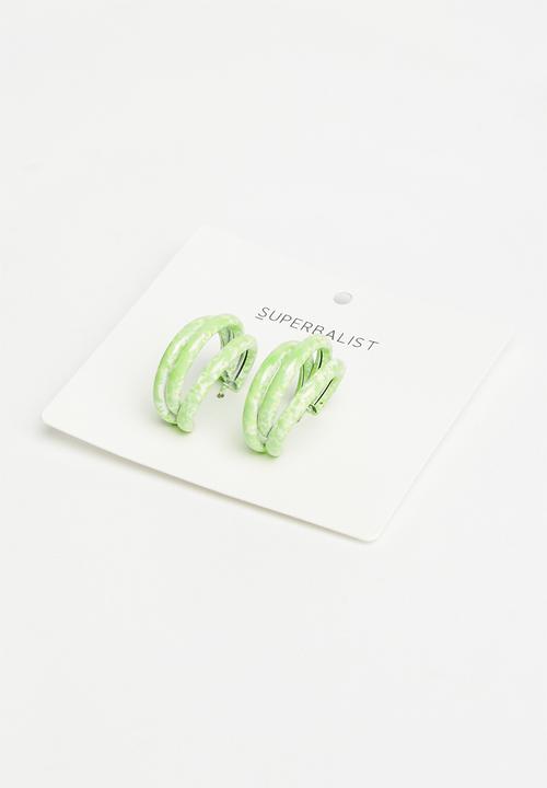 Superbalist - Davina hoop earrings - green