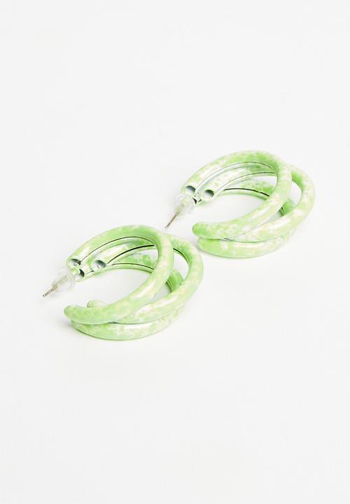Superbalist - Davina hoop earrings - green