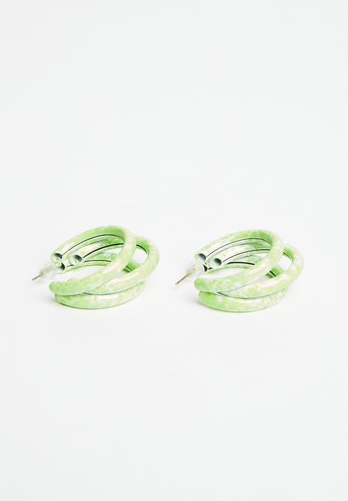 Superbalist - Davina hoop earrings - green