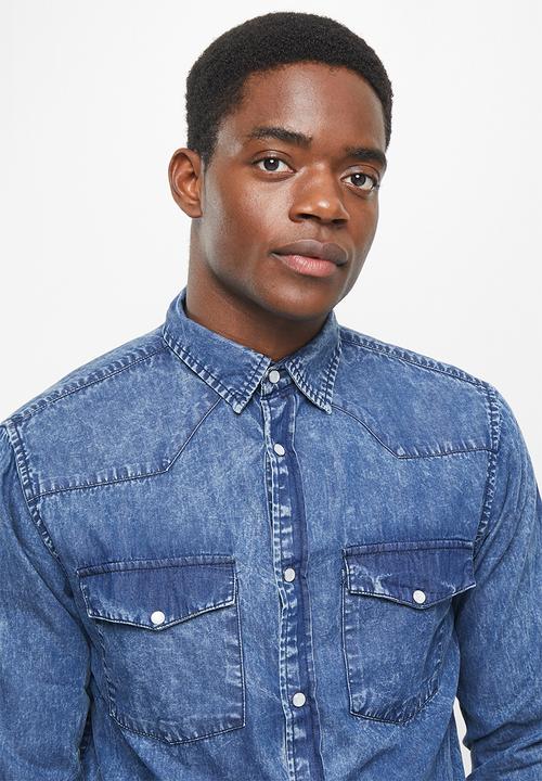 Vertigo - Vertigo stretch denim shirt - rinse wash denim
