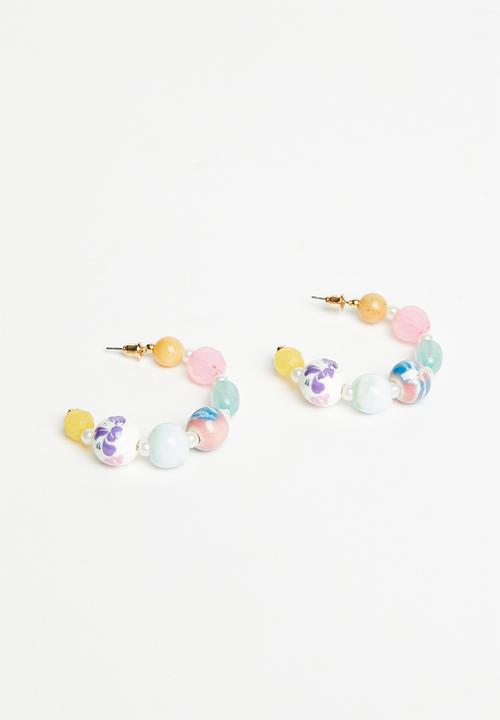 Superbalist - Polly beaded hoop earrings - multi