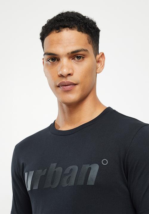 urban° - Urban high square branded tee - black