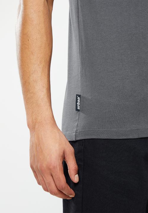 urban° - Urban gel and reflective print chest tee - charcoal