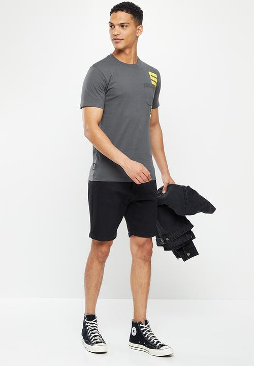 urban° - Urban gel and reflective print chest tee - charcoal