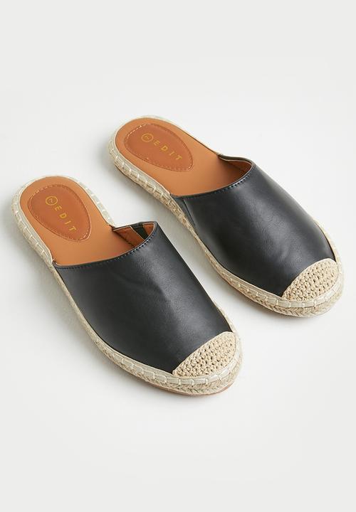 edit - Bianca espadrille slide - black