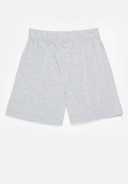 Superbalist - 2 pack cotton sleep short - grey & black