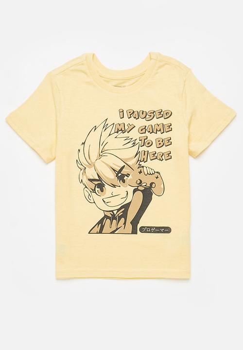 Superbalist - 2 pack printed tee - stone & yellow