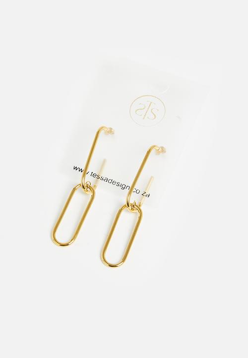 Tessa Design - Morgan linked earring - gold