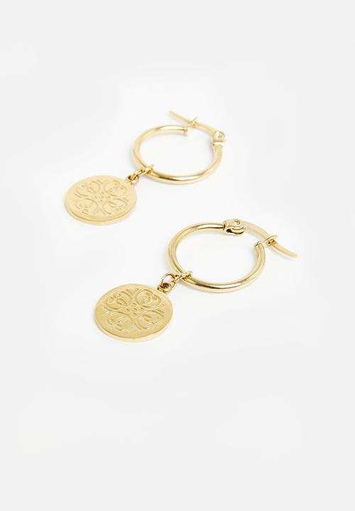 Tessa Design - Victoria hoop with disk - gold