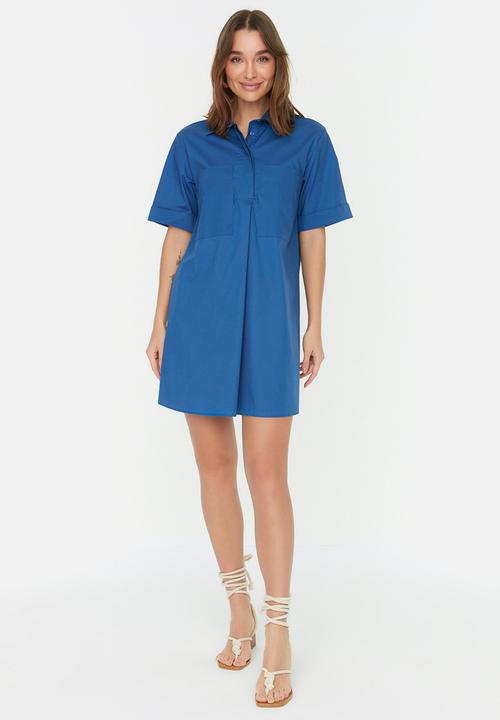 Trendyol - Pocket detail shirt dress - indigo