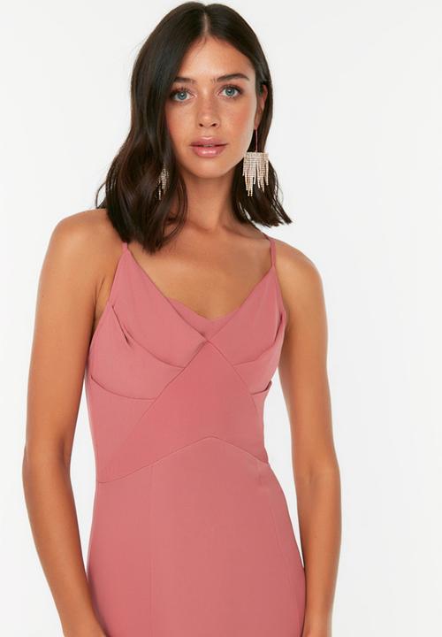 Trendyol - Cross back maxi dress - rose