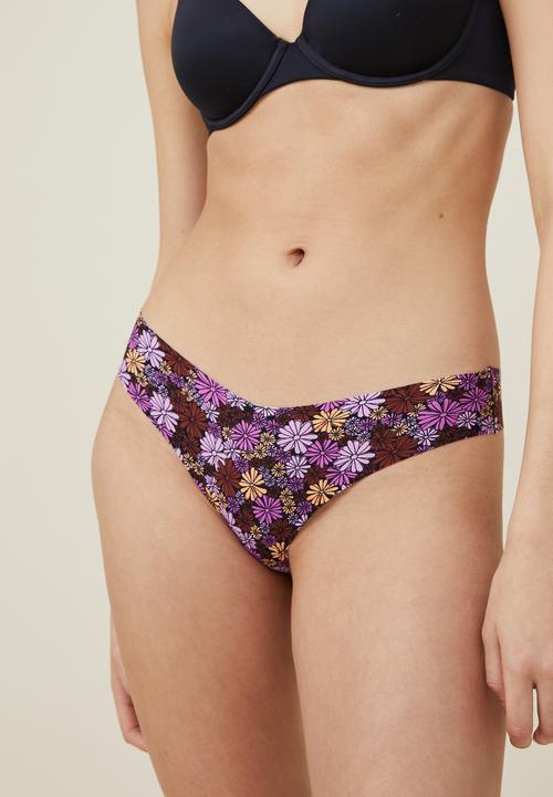 Cotton On - The invisible g-string brief - daisy fields black