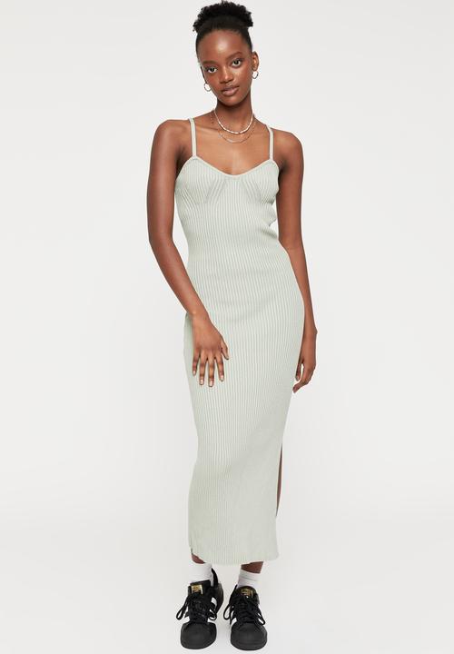 Amelia knit tube dress - matte green