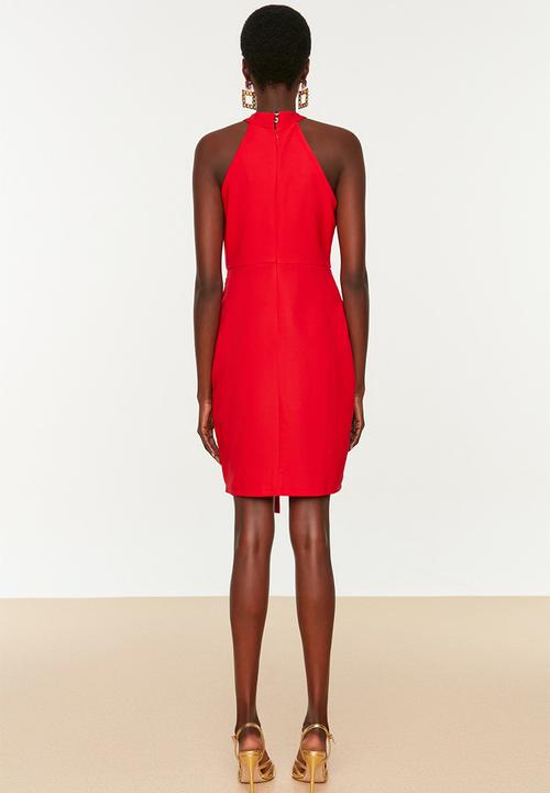 Trendyol - Halterneck mini dress - red