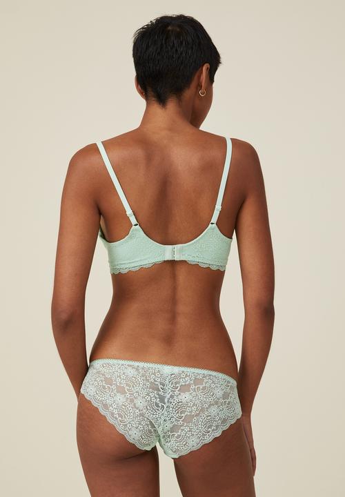 Cotton On - Ultimate comfort lace wirefree bra - cameo green