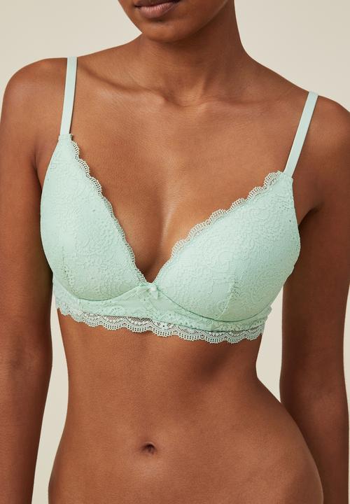 Cotton On - Ultimate comfort lace wirefree bra - cameo green