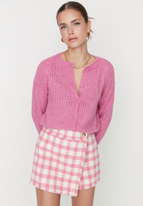 Trendyol - Buttoned knit cardigan - pink