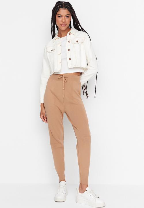 Trendyol - High waist knit trousers - camel