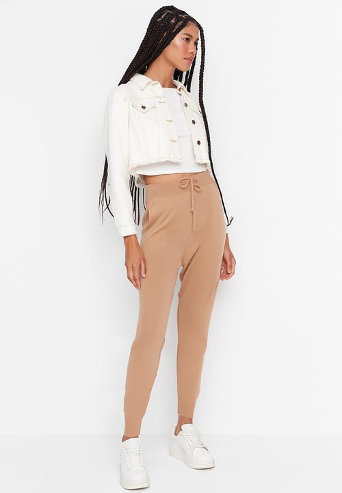 Trendyol - High waist knit trousers - camel