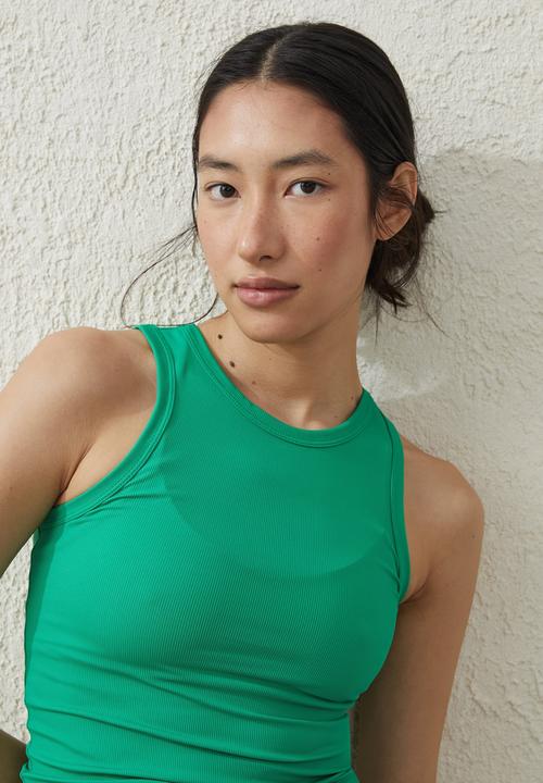 Cotton On - Active rib tank top - kelly green