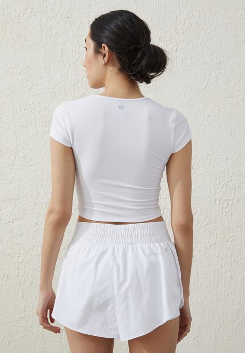 Cotton On - Active twist front tee - white