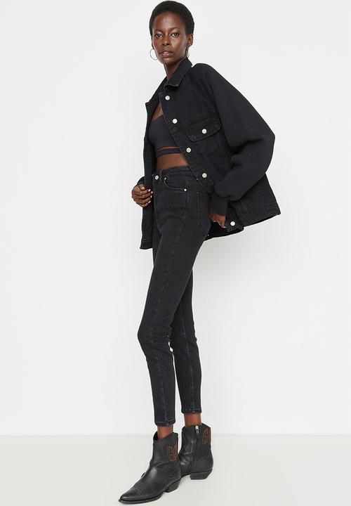 Trendyol - High waist skinny jeans - washed black