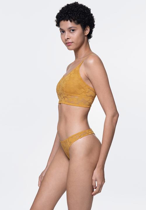 DORINA - Amaya-2pp nonpadded bralette - yellow & ink