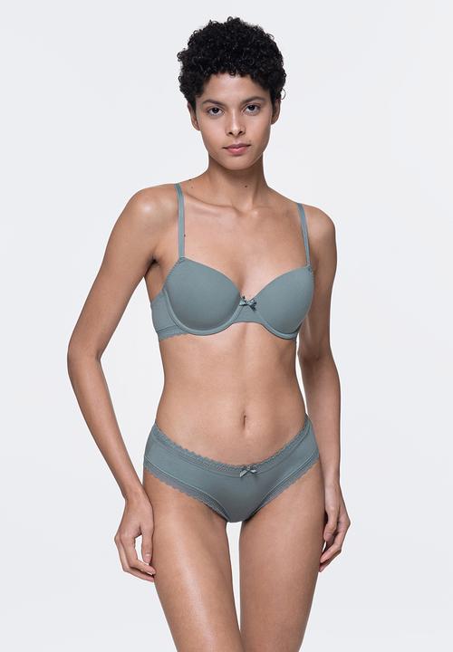 DORINA - Lila 2-Pack light padded demi - green & ivory