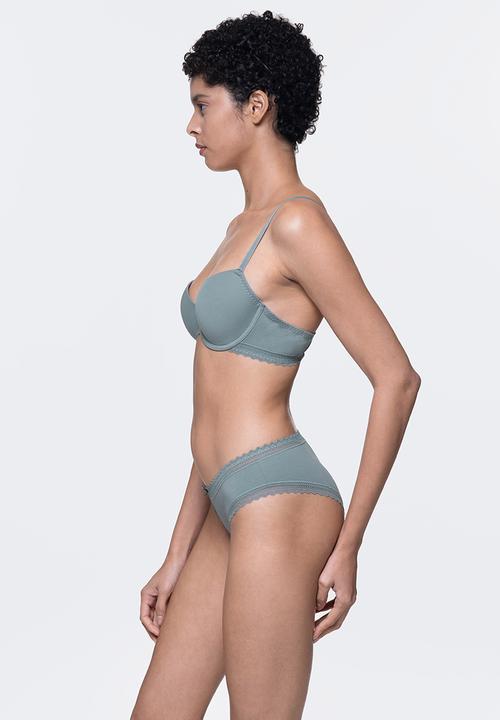 DORINA - Lila 2-Pack light padded demi - green & ivory