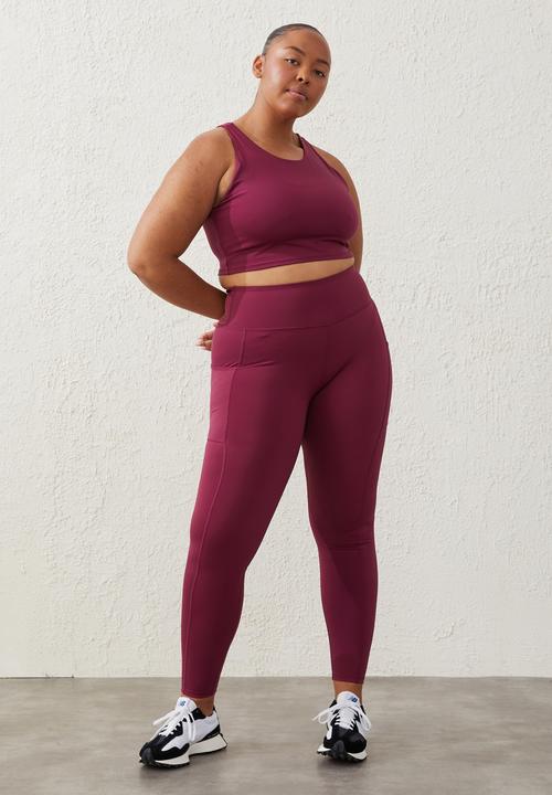 Cotton On - Curve active smoothing explorer tight - red plum